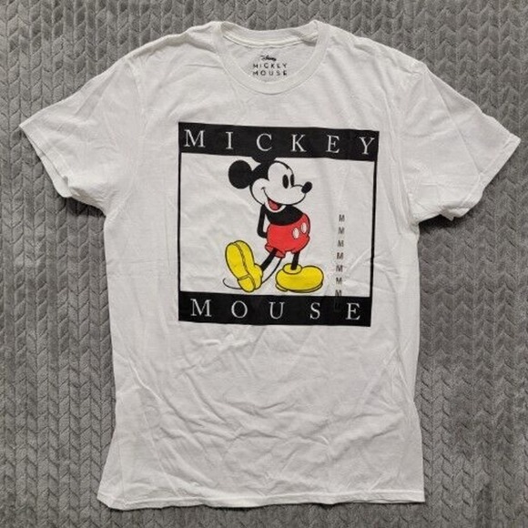 Walt Disney Short Sleeve Graphic T-Shirt Mickey Mouse White Men's Size Med NWT - Picture 1 of 7